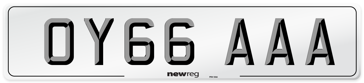 OY66 AAA Number Plate from New Reg